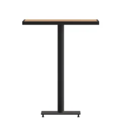 Emma And Oliver Outdoor Bar Height Table With Faux Teak Poly Slats -Home office GUEST 010be18c 0c7d 40f7 89ae e3281afd6fda