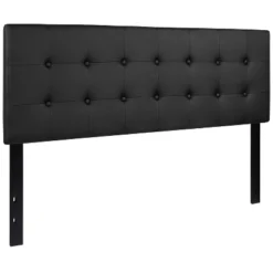 Emma And Oliver Button Tufted Upholstered Queen Size Headboard In Black Vinyl -Home office GUEST 02569f0a d36c 447e a5c4 4aa02447ee31
