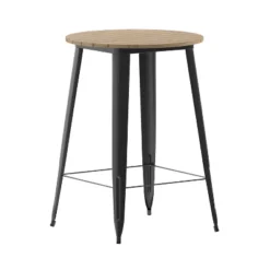 Emma And Oliver Indoor/Outdoor Bar Top Table, 30" Round All Weather Poly Resin Top With Steel Base -Home office GUEST 029e9fd4 3259 47c1 bb9a eeb3a2810eb9