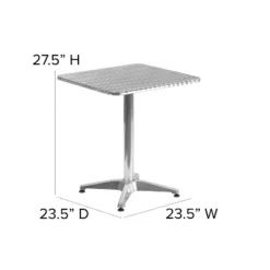 Emma And Oliver 23.5" Square Aluminum Indoor-Outdoor Table -Home office GUEST 02a14a01 de38 4fae 800a 9772e68cb658