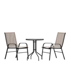 Emma And Oliver Three Piece Patio Table Set With Round Metal Frame Table With Tempered Glass Top And Two Flex Comfort Stacking Chairs 21 Emma And Oliver Three Piece Patio Table Set With Round Metal Frame Table With Tempered Glass Top And Two Flex Comfort Stacking Chairs -Home office GUEST 0318e892 1869 4938 9939 19727957b8f7