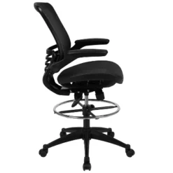 Emma And Oliver Mid-Back Transparent Mesh Drafting Chair With Flip-Up Arms 24 Emma And Oliver Mid-Back Transparent Mesh Drafting Chair With Flip-Up Arms -Home office GUEST 03355932 7101 4e71 8cee 7a894f78c24a
