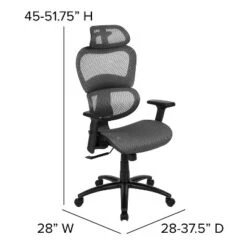 Emma And Oliver Ergonomic Mesh Office Chair-Synchro-Tilt, Headrest, Adjustable Pivot Arms -Home office GUEST 03a07ca9 3c09 4e42 8133 8ba54cffc544
