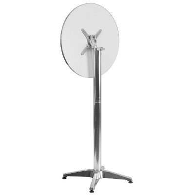 Emma And Oliver 23.25" Round Aluminum Indoor-Outdoor Bar Height Table With Flip-Up Table 3 Emma And Oliver 23.25" Round Aluminum Indoor-Outdoor Bar Height Table With Flip-Up Table - Image 3