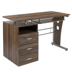 Emma And Oliver Desk With Three Drawer Single Pedestal And Pull-Out Keyboard Tray 21 Emma And Oliver Desk With Three Drawer Single Pedestal And Pull-Out Keyboard Tray -Home office GUEST 04395ed0 e8a5 469f 8b0e 13d1915db3ae