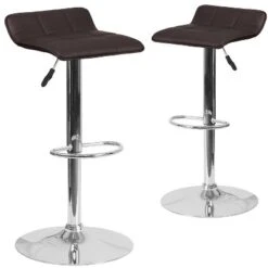 Emma And Oliver 2 Pack Contemporary Vinyl Adjustable Height Barstool With Quilted Wave Seat And Chrome Base -Home office GUEST 047972f3 d32b 436a bf28 e69060e47465