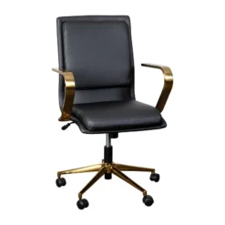 Emma And Oliver Modern Upholstered Mid-Back Home Office Chair With Arms And 5 Star Base -Home office GUEST 04b80483 a935 4b9c 90c0 1b927b181761
