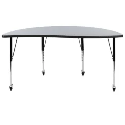 Emma And Oliver Mobile 60" Half Circle Wave Collaborative Grey Adjustable Height Activity Table 17 Emma And Oliver Mobile 60" Half Circle Wave Collaborative Grey Adjustable Height Activity Table -Home office GUEST 060b1bc7 7371 452a 9b77 82462e5f36fa