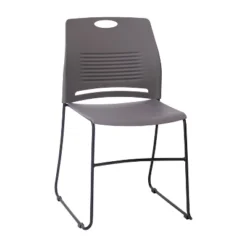 Emma And Oliver Heavy Duty 660 Lb. Capacity Ergonomic Polypropylene Stack Chair With Perforated Back And Steel Sled Base -Home office GUEST 060d8a3e 66ea 41a8 a0bf 87748f4b5a03