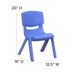 Emma And Oliver 4 Pack Plastic Stackable Pre-K/School Chairs With 10.5"H Seat -Home office GUEST 070860b2 dd1e 4f35 bcd4 3a0212c9125b