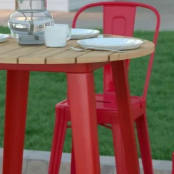 Emma And Oliver Indoor/Outdoor Bar Top Table, 30" Round All Weather Poly Resin Top With Steel Base -Home office GUEST 072677ca 7a85 46e3 997c ff611ab7f7a8