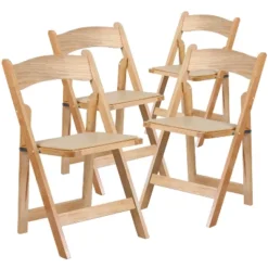 Emma And Oliver 4 Pack Wood Folding Chair With Vinyl Padded Seat -Home office GUEST 07624db0 696c 441c ad1e a578fa435ee6