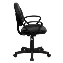 Emma And Oliver Mid-Back Black LeatherSoft Swivel Ergonomic Office Chair - Back Adjustment -Home office GUEST 088667fe 1060 4ccd ae86 76476245c525