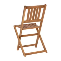 Emma And Oliver All-Weather Three Piece Solid Acacia Wood Patio Bistro Set With Two Folding Chairs And Table -Home office GUEST 09eb27b5 ab78 4bdb 91d6 5ef586563f3c