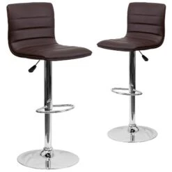 Emma And Oliver Modern Vinyl Adjustable Height Barstool With Horizontal Stitch Back, Set Of 2 -Home office GUEST 0ad48c18 c4a4 4950 9665 41b1af710c23