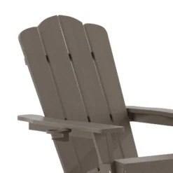 Emma And Oliver Adirondack Rocking Chair With Cup Holder, Weather Resistant HDPE Adirondack Rocking Chair In Brown -Home office GUEST 0ae8596a 9370 4116 97ba 6f246db694e1