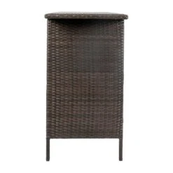 Emma And Oliver Wicker Rattan Counter Height Bar Table For Indoor/Outdoor Use With Inner Shelf And Bar Top -Home office GUEST 0b0e4cf7 17ff 4812 853a 6849f1b9e3b4