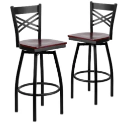 Emma And Oliver 2 Pack "X" Back Swivel Metal Barstool 19 Emma And Oliver 2 Pack "X" Back Swivel Metal Barstool -Home office GUEST 0b884407 ca2b 4b79 be62 24e4534c441b