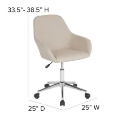 Emma And Oliver Home And Office Mid-Back Chair In Beige Fabric -Home office GUEST 0c271b55 8e05 4976 bbee e121f92c4aec