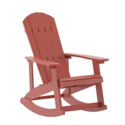 Emma And Oliver Classic All-Weather Poly Resin Rocking Adirondack Chair With Stainless Steel Hardware For Year Round Use -Home office GUEST 0c3c48d9 dbca 4fcf 9740 f9d2e800baa4