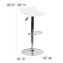 Emma And Oliver 2 Pack Contemporary Vinyl Adjustable Height Barstool With Solid Wave Seat And Chrome Base -Home office GUEST 0cd21130 6e4f 4168 864e e15664c0ec38