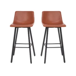 Emma And Oliver Set Of Two 30" Modern Upholstered Barstools, Matte Metal Frames And Plastic Floor Glides -Home office GUEST 0d5937ea af04 4dfe b32a 0ad21814a92a