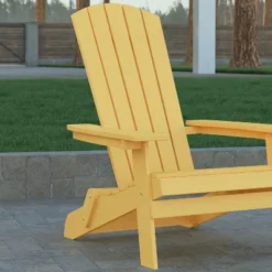 Emma And Oliver Set Of 2 Indoor/Outdoor Poly Resin Folding Adirondack Chairs, All-Weather Chairs For Porch, Patio, Or Sunroom -Home office GUEST 0d7c36f0 6c90 497a a1dd c2d3b465852c