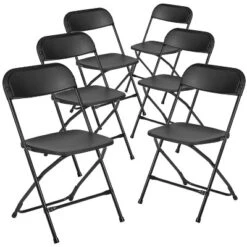 Emma And Oliver Set Of 6 Stackable Folding Plastic Chairs - 650 LB Weight Capacity -Home office GUEST 0d7f1f47 23e9 4014 9379 7cce6bbb0081