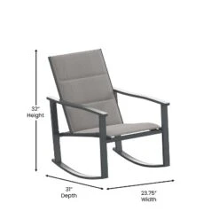Emma And Oliver Set Of 2 Outdoor Rocking Chairs With Flex Comfort Material And Metal Frame -Home office GUEST 0e121c40 5732 446d a9e5 fc87ad9053e6