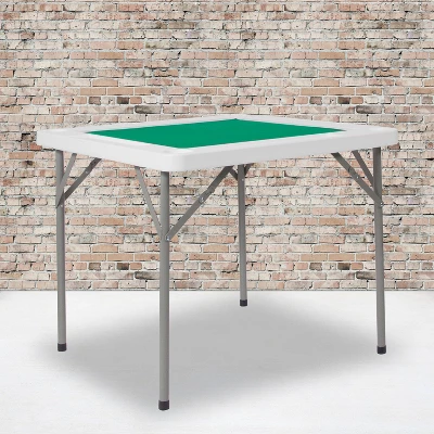 Emma And Oliver 34.5" Square 4-Player Folding Card Game Table With Green Felt And Cup Holders 1 Emma And Oliver 34.5" Square 4-Player Folding Card Game Table With Green Felt And Cup Holders