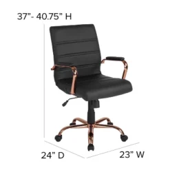 Emma And Oliver Mid-Back Executive Swivel Office Chair With Metal Frame And Arms 21 Emma And Oliver Mid-Back Executive Swivel Office Chair With Metal Frame And Arms -Home office GUEST 0ec484cf e58d 4d82 888f f298082f986d