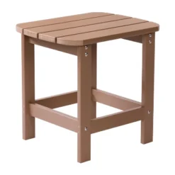 Emma And Oliver Indoor/Outdoor Polyresin Adirondack Side Table For Porch, Patio, Or Sunroom -Home office GUEST 0ecf6610 c5b9 44e4 8dbe 16fd4767d886