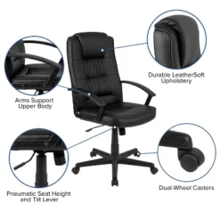 Emma And Oliver High Back Black LeatherSoft Task Chair With Arms - Desk Chair 15 Emma And Oliver High Back Black LeatherSoft Task Chair With Arms - Desk Chair -Home office GUEST 0fa20531 cb89 4872 bf44 20bd7e1f4fdc