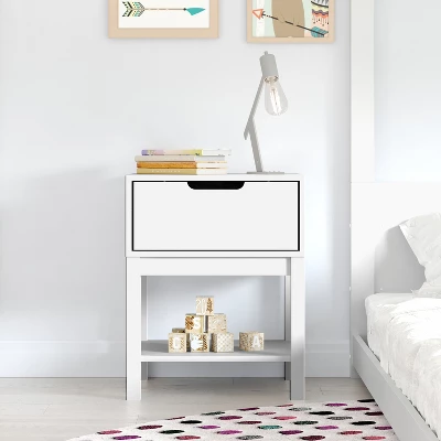 Emma And Oliver Kids Single-Drawer Night Stand With Solid Wood Frame, Side Table For Kids Bedroom With Open Shelf 1 Emma And Oliver Kids Single-Drawer Night Stand With Solid Wood Frame, Side Table For Kids Bedroom With Open Shelf