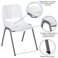 Emma And Oliver White Ergonomic Shell Student Stack Chair - Classroom Chair / Office Guest Chair 14 Emma And Oliver White Ergonomic Shell Student Stack Chair - Classroom Chair / Office Guest Chair -Home office GUEST 103b14d7 e604 4745 9aaa 0a556d4392df