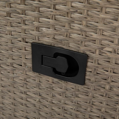 Emma And Oliver Aritzo Set Of 2 Wicker Rattan Patio Recliner Lounge Chairs With Side Flip-Up Tables For Indoor/Outdoor Use 12 Emma And Oliver Aritzo Set Of 2 Wicker Rattan Patio Recliner Lounge Chairs With Side Flip-Up Tables For Indoor/Outdoor Use - Image 12