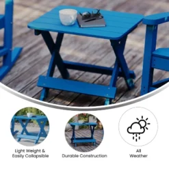 Emma And Oliver Portable Folding HDPE Adirondack Side Table For Indoor/Outdoor Use 18 Emma And Oliver Portable Folding HDPE Adirondack Side Table For Indoor/Outdoor Use -Home office GUEST 11407629 087e 4427 a7aa 735c36438fd5