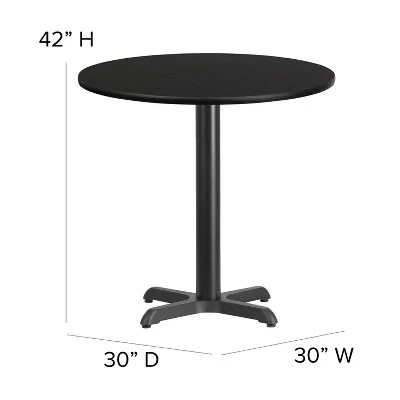 Emma And Oliver 30" Round Laminate Table Set With X-Base And 4 Ladder Back Stools 5 Emma And Oliver 30" Round Laminate Table Set With X-Base And 4 Ladder Back Stools - Image 5