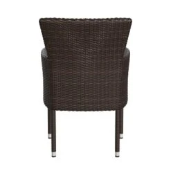Emma And Oliver Set Of 4 Modern Wicker Patio Chairs With Removable Cushions For Indoor And Outdoor Use -Home office GUEST 126aeacb ec62 4427 b218 4b5c04104727