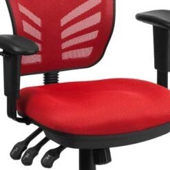 Emma And Oliver Mid-Back Mesh Triple Paddle Swivel Ergonomic Office Chair With Adjustable Arms -Home office GUEST 12d61272 a83c 400b bf71 643d854ce5e3