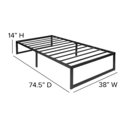 Emma And Oliver 14" Platform Bed Frame & 10" Mattress In A Box - No Box Spring Required -Home office GUEST 1338ecff acc1 46f2 9dfe 16a140f1387a