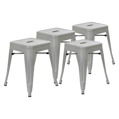 Emma And Oliver 18 Inch Table Height Indoor Stackable Metal Dining Stool-Set Of 4 13 Emma And Oliver 18 Inch Table Height Indoor Stackable Metal Dining Stool-Set Of 4 - Image 13