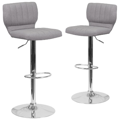 Emma And Oliver 2 Pack Contemporary Vinyl Adjustable Height Barstool With Vertical Stitch Back And Chrome Base 11 Emma And Oliver 2 Pack Contemporary Vinyl Adjustable Height Barstool With Vertical Stitch Back And Chrome Base - Image 11