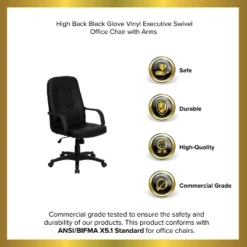 Emma And Oliver High Back Black Glove Vinyl Executive Swivel Office Chair With Arms 19 Emma And Oliver High Back Black Glove Vinyl Executive Swivel Office Chair With Arms -Home office GUEST 1478f29f 0d56 4bf0 a399 162ffccb0889