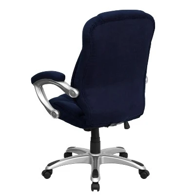 Emma And Oliver High Back Executive Ergonomic Office Chair With Silver Nylon Base And Arms 2 Emma And Oliver High Back Executive Ergonomic Office Chair With Silver Nylon Base And Arms - Image 2