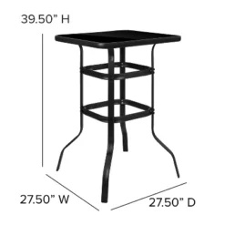 Emma And Oliver 3 Piece Outdoor Bar Height Set-Glass Patio Bar Table-All-Weather Barstools -Home office GUEST 151d812b 27b8 4511 9a40 d62fc7276a0e 1