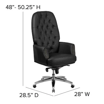 Emma And Oliver High Back Traditional Button Tufted Multifunction Swivel Ergonomic Office Chair 3 Emma And Oliver High Back Traditional Button Tufted Multifunction Swivel Ergonomic Office Chair - Image 3