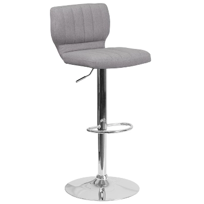 Emma And Oliver 2 Pack Contemporary Vinyl Adjustable Height Barstool With Vertical Stitch Back And Chrome Base 10 Emma And Oliver 2 Pack Contemporary Vinyl Adjustable Height Barstool With Vertical Stitch Back And Chrome Base - Image 10