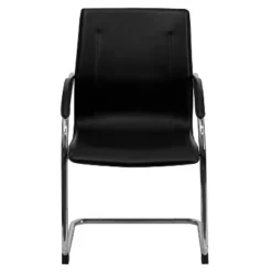 Emma And Oliver 4 Pack Black Vinyl Side Reception Chair W/ Chrome Sled Base - Lobby & Guest Seating -Home office GUEST 16d251a5 05fc 48fe 877d fc51bd966e02