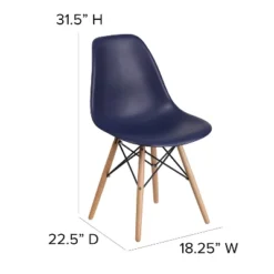 Emma And Oliver Plastic Accent Dining Chair With Wooden Legs -Home office GUEST 16f3d0b6 87bb 4f2a 8ac3 4df32865d747